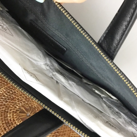 Fossil Haskell Workbag Leather Messenger Tote Bag Laptop NWT Leather - Picture 3 of 8